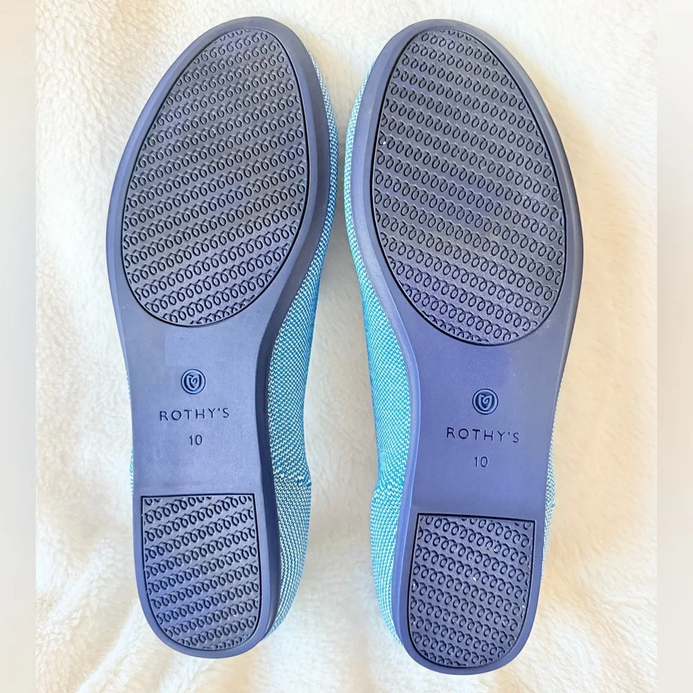 Rothy's Blue Knit Slip-On Flats